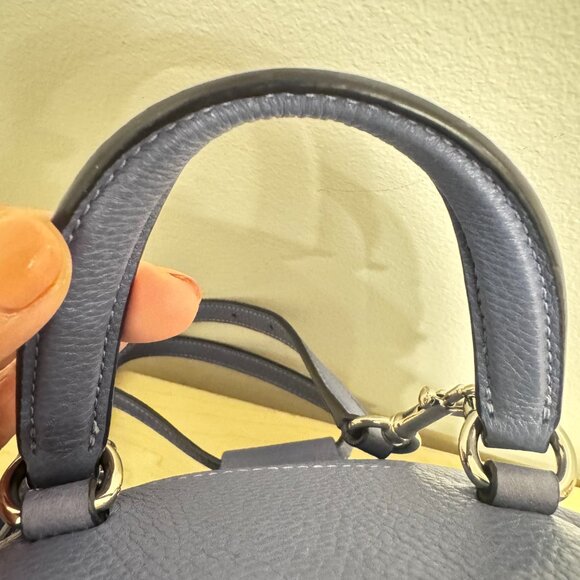 Coach Mini Charlie Rucksack Leather Backpack Blue Silver Hardware - Picture 9 of 13